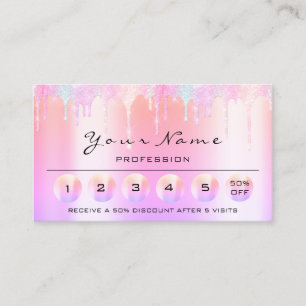 Tarjeta De Visita Loyaliya 6 Cabecero de maquillaje Eyelash Holográ