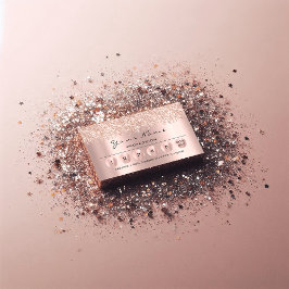 Tarjeta De Visita Loyalty 6 Makeup Hairdresser Eyelash Rose Glitter