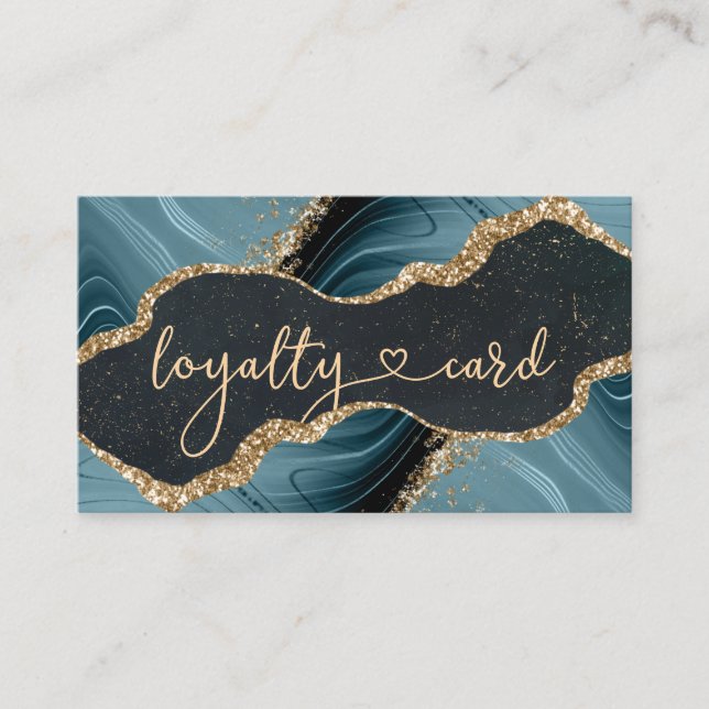 Tarjeta De Visita Loyalty Marble Glitzer Card 5 Salon (Anverso)