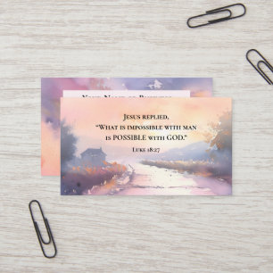 Tarjeta De Visita Lucas 18:27 Posible con Dios, Jesús Biblia Verse