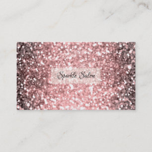 Tarjeta De Visita Luces Brillantes de Rosa Dorado Brillo Glitter Bel