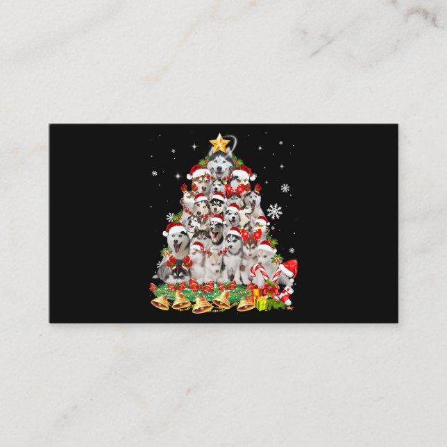 Tarjeta De Visita Luces de árboles de navidad siberiana | Navidad de (Anverso)