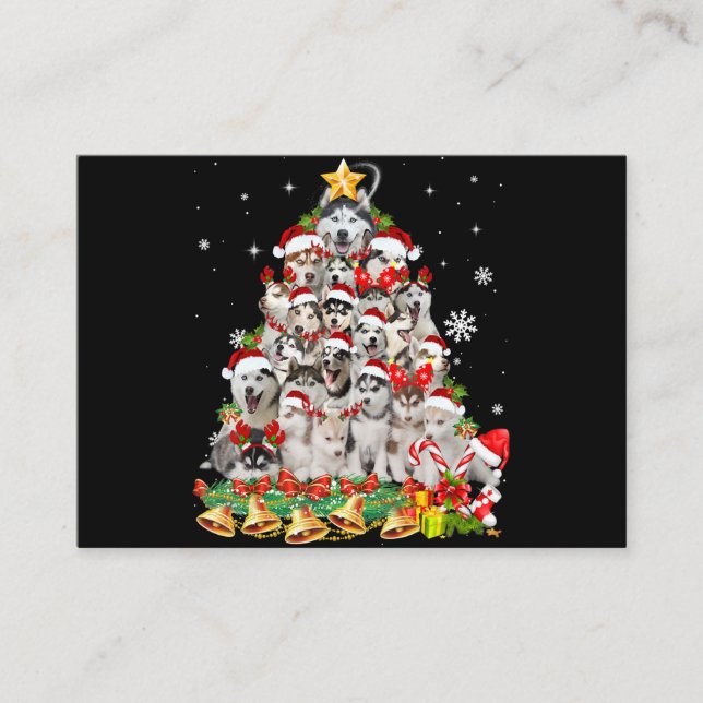 Tarjeta De Visita Luces de árboles de navidad siberiana | Navidad de (Anverso)