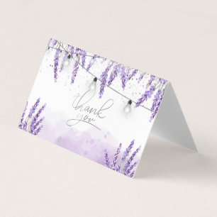 Tarjeta De Visita Luces de Cuerda de Aquarela Lavanda