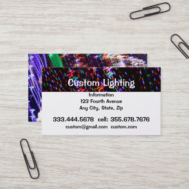 Tarjeta De Visita Luces de iluminación del personalizado (Anverso/Reverso In Situ)