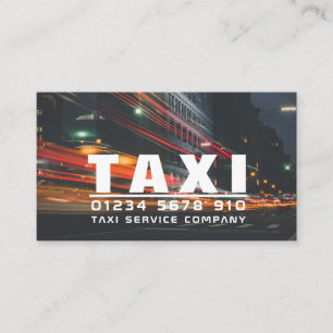 Tarjeta De Visita Luces de la ciudad, empresa de taxi, lista de prec