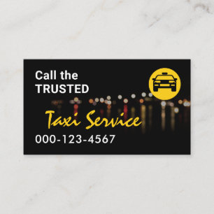 Tarjeta De Visita Luces de Tráfico Nocturno Taxi