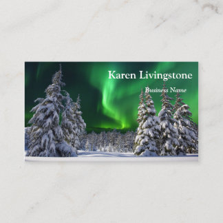 Tarjeta De Visita Luces del norte durante el invierno 