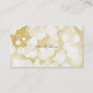 Tarjeta De Visita Luces Doradas Oro Glam Glam Moderno Fiesta Persona