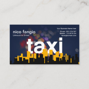 Tarjeta De Visita Luces nocturnas flotantes TAXI Línea aérea de la