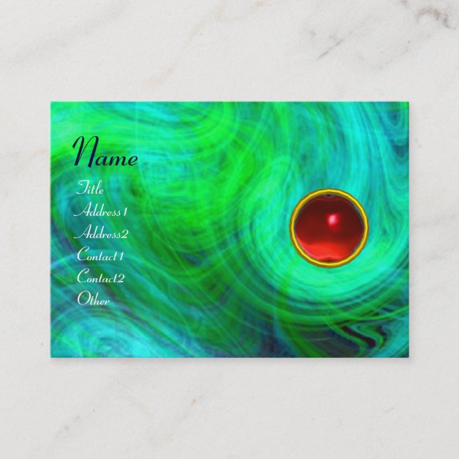Tarjeta De Visita LUCES VORTEX RUBY amarillo verde azul rosa (Anverso)