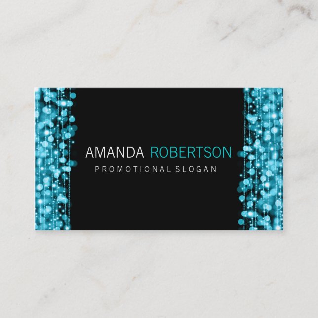 Tarjeta De Visita Luces y chispas profesionales simples de la (Anverso)