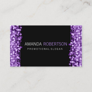 Tarjeta De Visita Luces y chispas púrpuras profesionales simples