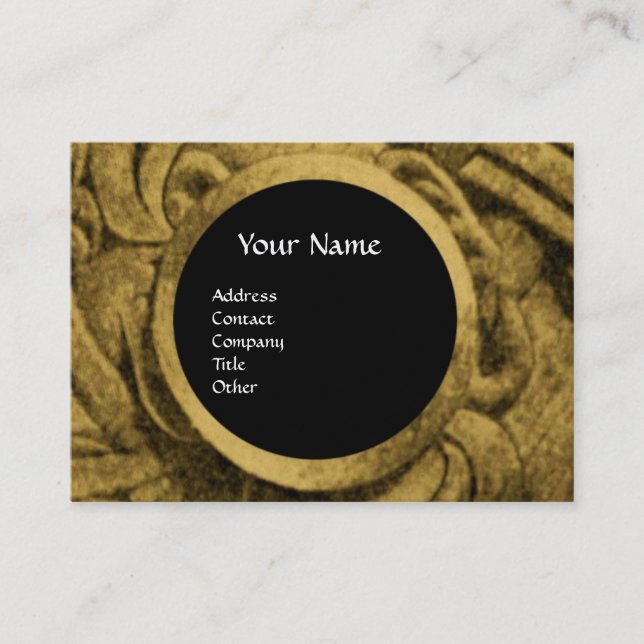 Tarjeta De Visita LUCHA GRIFFINS MONOGRAM ,oro metálico negro (Anverso)