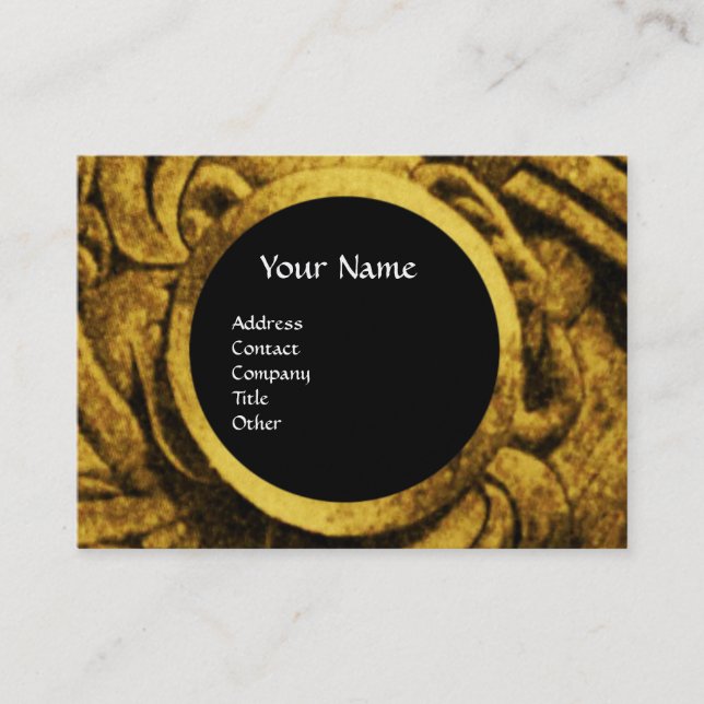 Tarjeta De Visita LUCHA GRIFFINS MONOGRAM ,oro metálico negro (Anverso)