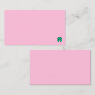Tarjeta de visita Lucky 4 Leaf Irish Clover rosa c