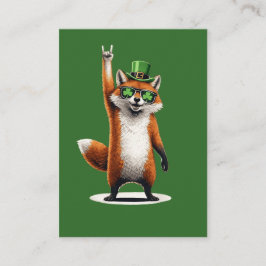 Tarjeta De Visita Lucky Fox Shamrock Sunglasses St Patrick's day