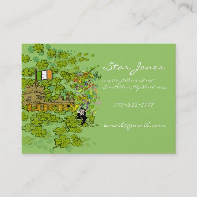 Tarjeta De Visita Lucky Leprechaun Castle (Anverso)