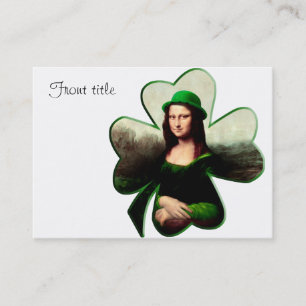 Tarjeta De Visita Lucky Mona Lisa St Patrick's Day Shamrock