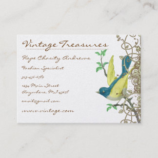 Tarjeta De Visita Lucky Vintage Blue and Yellow Swirl Design