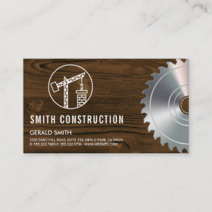 Tarjeta De Visita Lugar de construcción   Madera y Saw