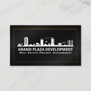 Tarjeta De Visita Lugar de construcción   Negro de oro