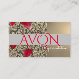 Tarjeta De Visita Lugar de oro y Rosas Avon personalizado