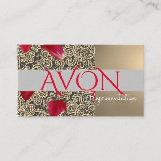 Tarjeta De Visita Lugar de oro y Rosas Avon personalizado