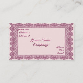 Tarjeta De Visita Lugar y Rosas