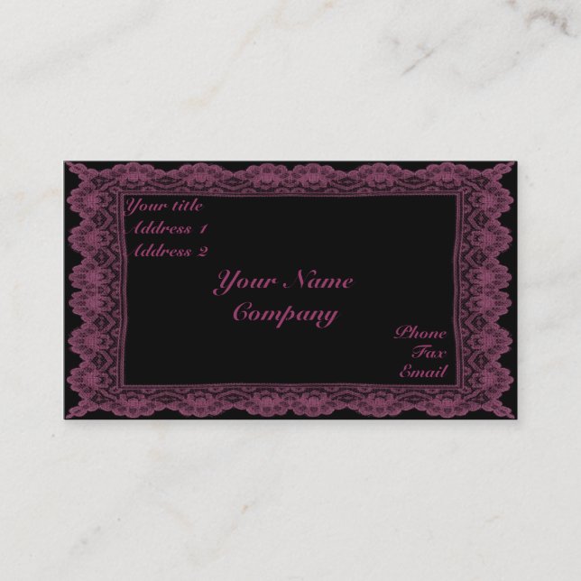 Tarjeta De Visita Lugar y Rosas (Anverso)