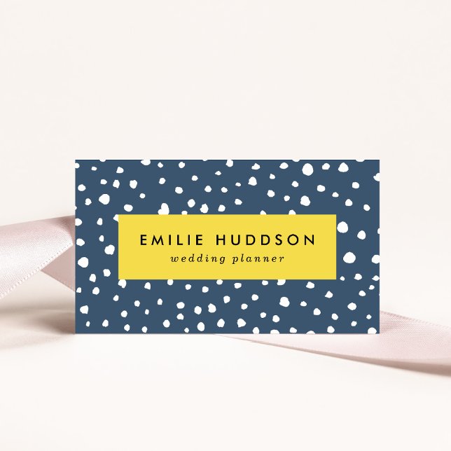 Tarjeta De Visita Lugares dálmatas azul de la marina, puntos dálmata (Subido por el creador)