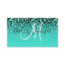 Lugares de leopardo negro y turquesa