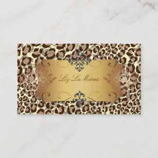 Tarjeta De Visita Lugares leopardo de la naturaleza + guión de damas