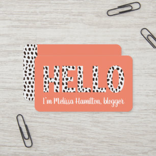 Tarjeta De Visita Lugares Modernos de Durazno HOLA Soy Nombre Person
