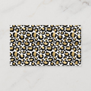 Tarjeta De Visita Lugares Monocromáticos de Leopardo Wild Glam Fash