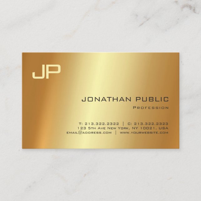 Tarjeta De Visita Lujo artístico del oro de la sombra profesional de (Anverso)