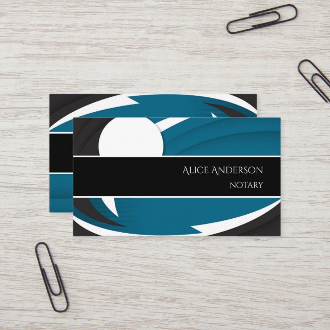 Tarjeta De Visita Lujo azul blanco elegante profesional femenino (Anverso/Reverso In Situ)