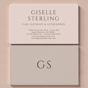 Tarjeta De Visita Lujo Boutique Moda Rosa Beige Taupe