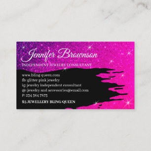 Tarjeta De Visita Lujo Brillante Rosa Luminoso