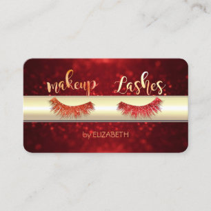 Tarjeta De Visita Lujo Clasico Elegante , Pestañas Brillantes, Boke