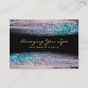Tarjeta De Visita *~* Lujo color de agua Purpurina arcoiris de Glam