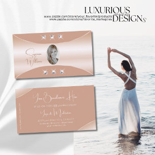 Tarjeta De Visita Lujo con joyas y foto de decoración de oro Rosa