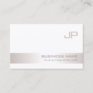 Tarjeta De Visita Lujo de moda llano moderno con monograma elegante