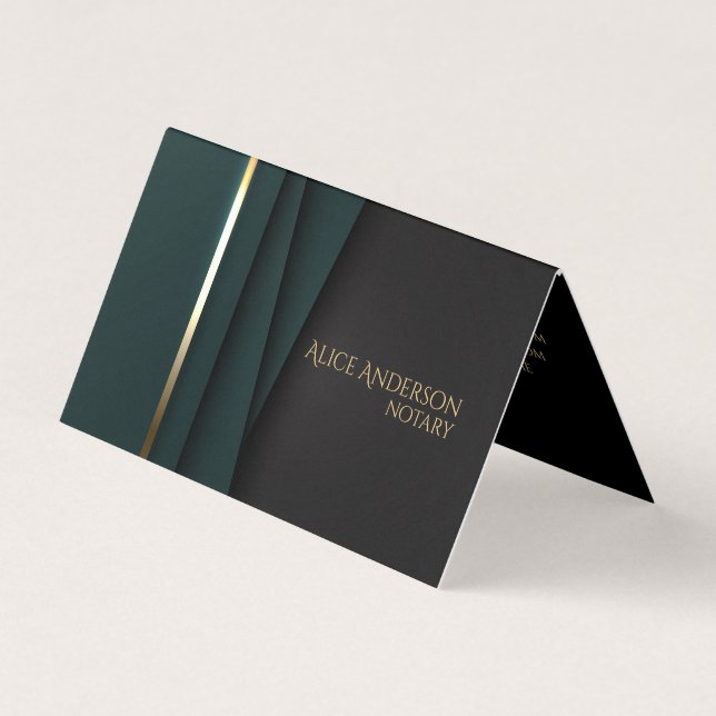 Tarjeta De Visita Lujo dorado elegante notario simple glam (Anverso)
