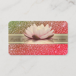 Tarjeta De Visita Lujo Elegante Brillo , Franja Dorada, Ombre de Lot