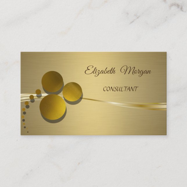 Tarjeta De Visita Lujo Elegante Chic Falso Oro (Anverso)