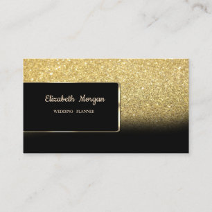 Tarjeta De Visita Lujo Elegante Dorado Brillo Bokeh Ombre