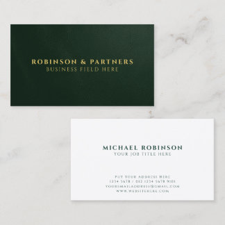 Tarjeta De Visita Lujo Elegante Ejecutivo & Corporativo Verde Oscuro