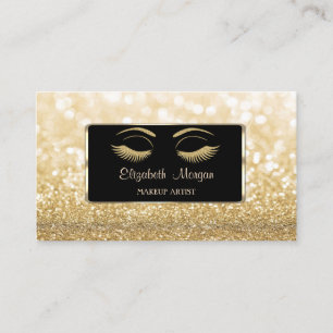 Tarjeta De Visita Lujo Elegante, Moderno, Bokeh Brillante, Pestañas 