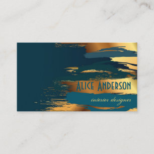 Tarjeta De Visita Lujo elegante moderno dorado glamour diseñador ver